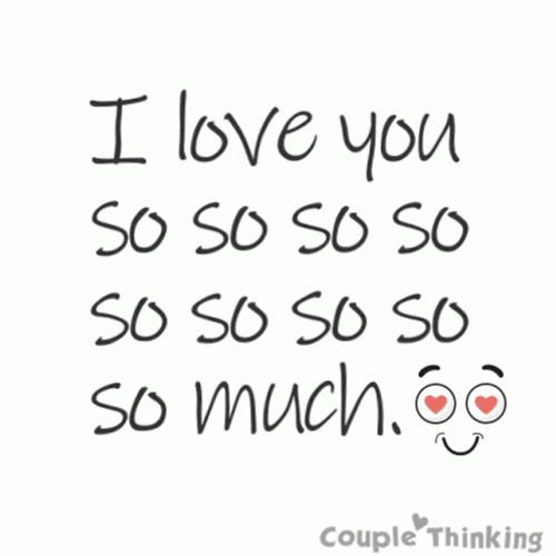 Love You So Much Cute Text GIF
