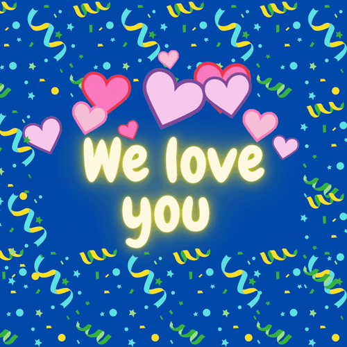 Love You So Much In Blue Background GIF