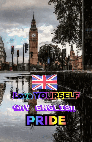 Love Yourself Gay English Pride Poster GIF