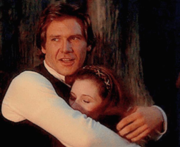 Lovely Han Solo Princess Leia Hug GIF