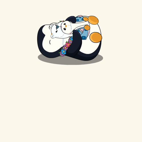 Lovely Penguin Hugging Squishmallow GIF