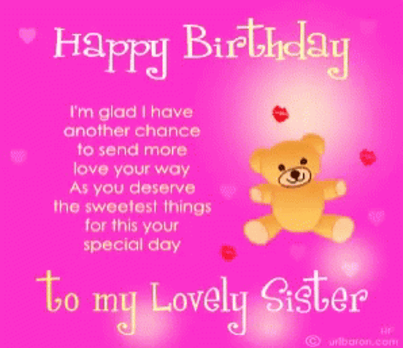 Lovely Sister Birthday Wish GIF 