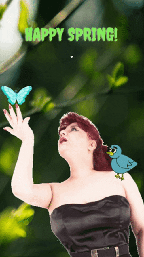 Lovely Woman Happy Spring GIF