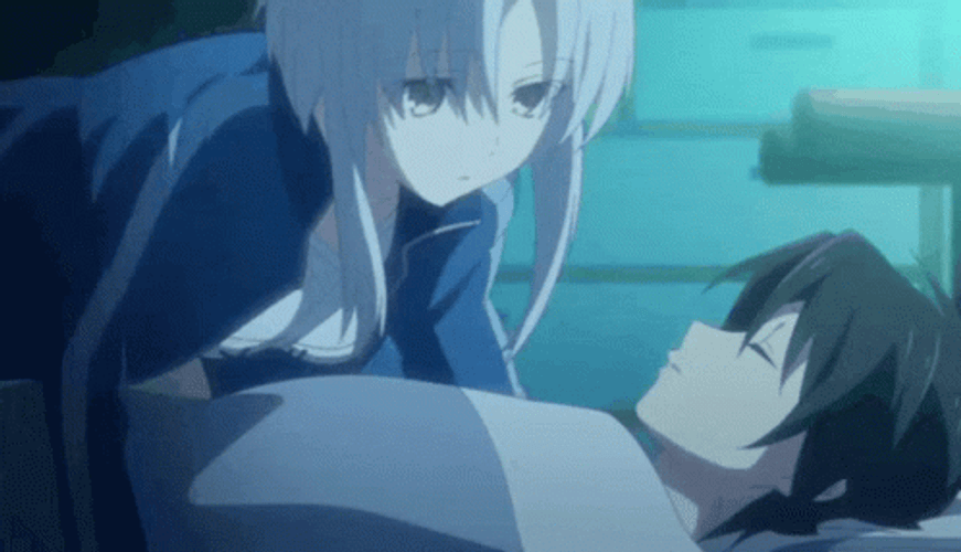 Loving Anime Kissing Mother Of The Goddess Dormitory GIF