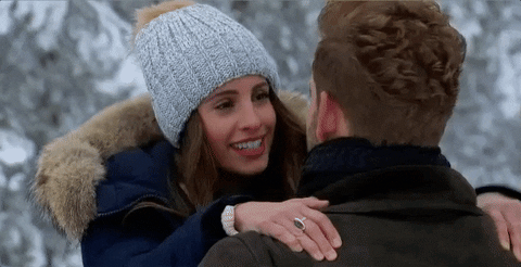 Loving Couple Kiss In Snow Lovely Moment GIF