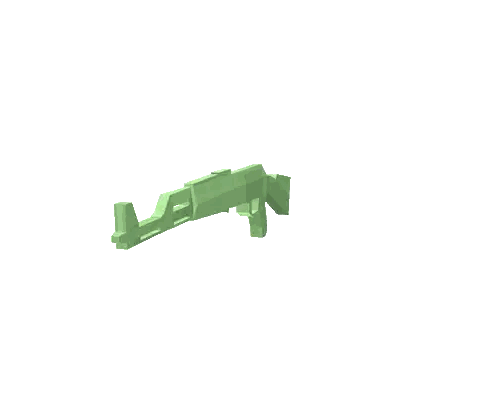 Low Poly Green Rifle with Blue Jewel