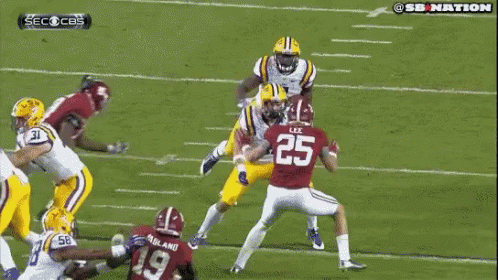 Lsu Football Knocking Down An Opponent GIF