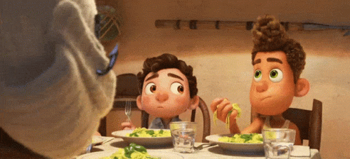 Luca And Alberto Eating Pasta GIF