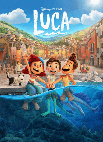 Luca Cartoon Characters in Water