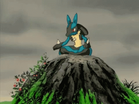 Lucario Eating Plants GIF