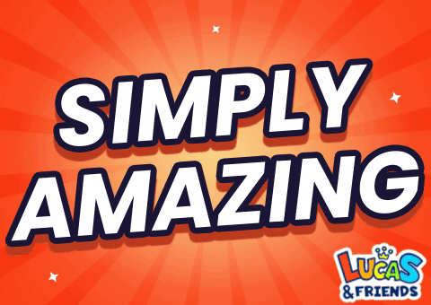 Lucas And Friends Advertisement Saying Simply Amazing GIF
