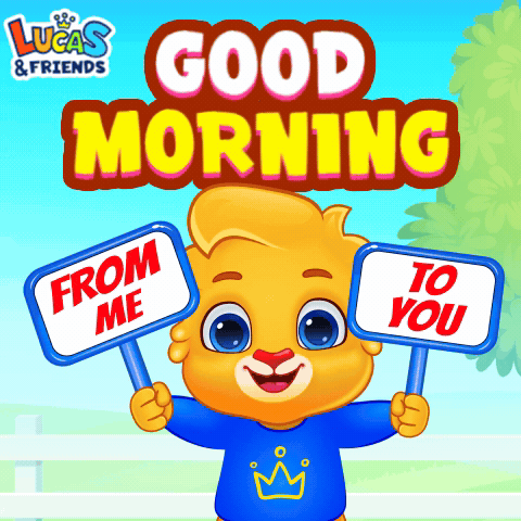 Lucas and Friends Bear Holding Two Signs