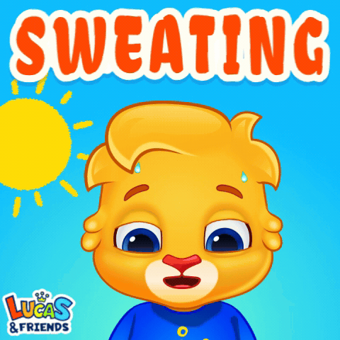 Lucas And Friends Bear Sweating GIF