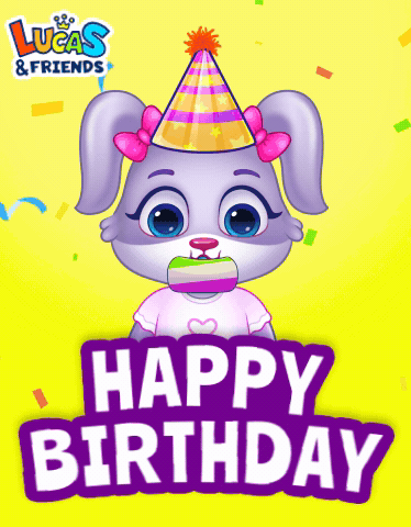 Lucas and Friends Birthday Card With Bunny