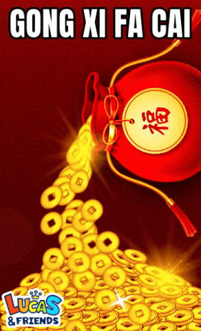 Lucas And Friends Gong Xi Fa Cai Coins GIF