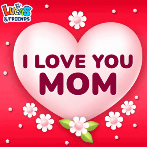 Lucas And Friends Greeting Card With Heart And Flowers GIF