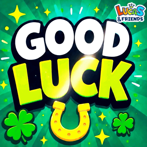 Lucas and Friends Greeting Card With Horseshoe and Shamrocks