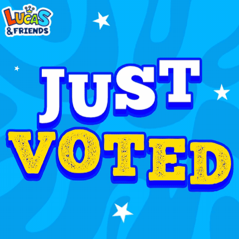 Lucas and Friends Just Voted Blue Poster