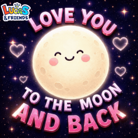 Lucas And Friends Love You To The Moon And Back With A Smiling Moon GIF