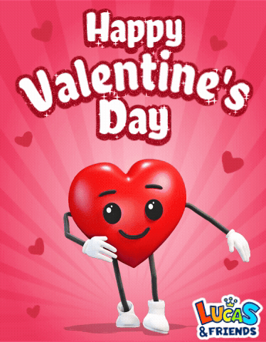 Lucas And Friends Valentine Heart With Arms And Legs GIF