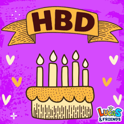 Lucas & Friends Birthday Card with Cake
