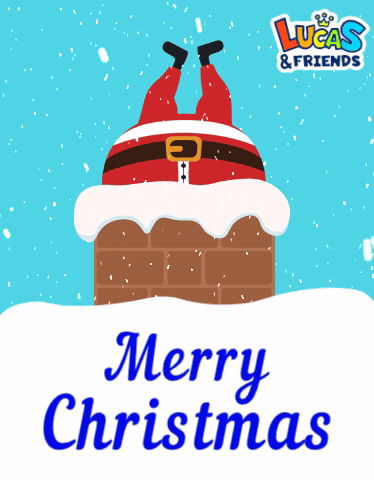 Lucas & Friends Christmas Santa on Chimney