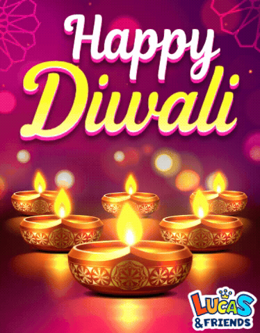 Lucas & Friends Happy Diwali Purple Background