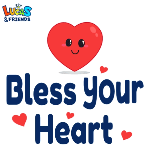 Lucas & Friends Sticker with Heart Saying Bless Your Heart