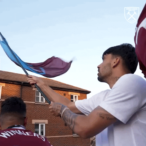 Lucas Paqueta Waving West Ham United Fc Flag GIF