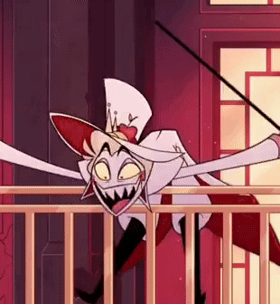 Lucifer Hazbin Hotel Arching His Back On Railings GIF