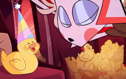 Lucifer Hazbin Hotel Staring At The Duck GIF