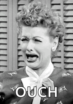 Lucille Ball Ouch That Hurt GIF