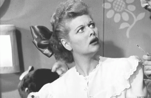 Lucille Ball Say What Reaction GIF