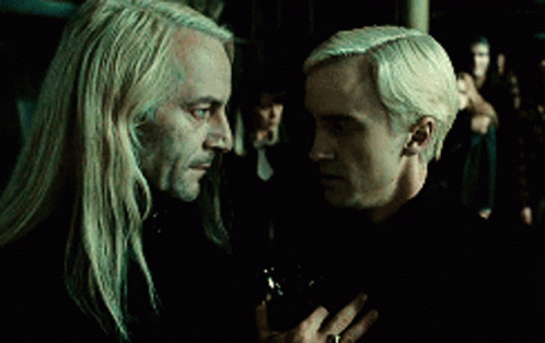 Lucius Malfoy And Draco Talking GIF