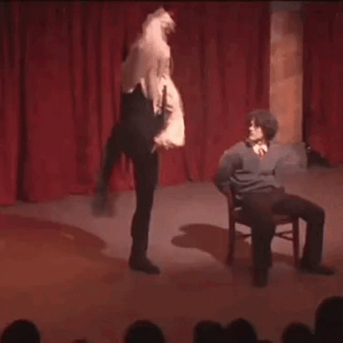 Lucius Malfoy And Harry Potter On Stage GIF