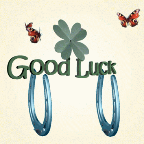 Good Luck Horseshoes And Butterflies GIF