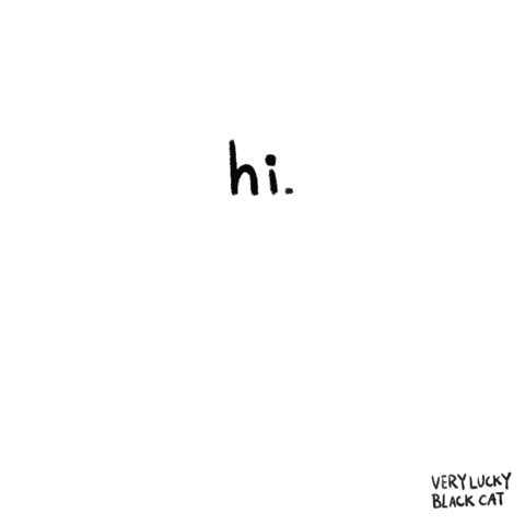 Lucky Black Cat Says Hi Cartoon GIF