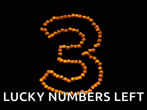 Lucky Numbers Left Written On A Black Background With French Fries GIF