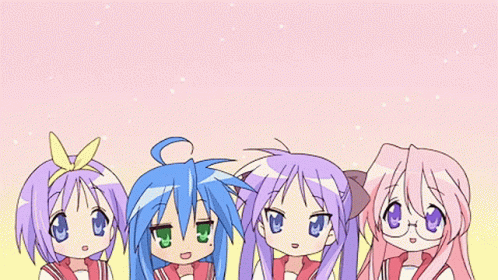 Lucky Star Anime Girls Opening Animation GIF
