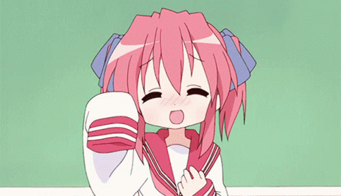 Lucky Star Kobayakawa Yutaka Shy Smile Wave GIF