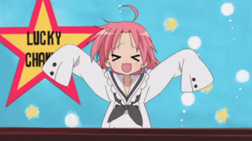 Lucky Star Kogami Akira Happy Flap Excited GIF