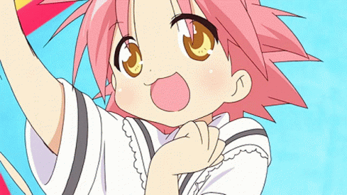 Lucky Star Kogami Akira Peace Sign Wink GIF
