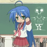 Lucky Star Konata Izumi Classroom Kick GIF