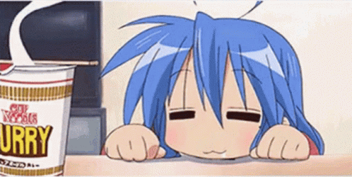 Lucky Star Konata Izumi Hungry Noodles GIF