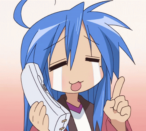 Lucky Star Konata Izumi Phone Call Crying GIF