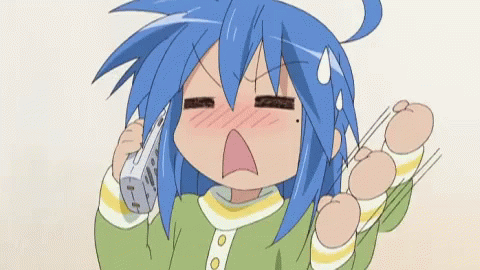 Lucky Star Konata Izumi Phone Call Shy GIF