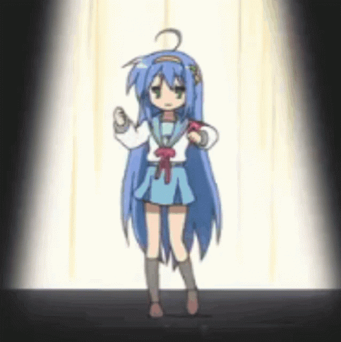 Lucky Star Konata Izumi Spotlight Dance GIF