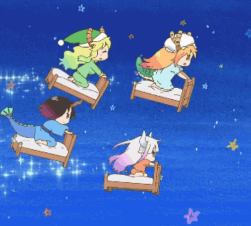 Lucoa Flying Bed With Friends GIF