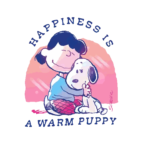 Lucy Hugging Snoopy Happiness Is A Warm Puppy