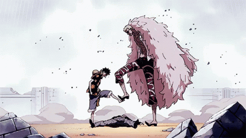 Luffy Blocking Doflamingo's Attack In One Piece GIF